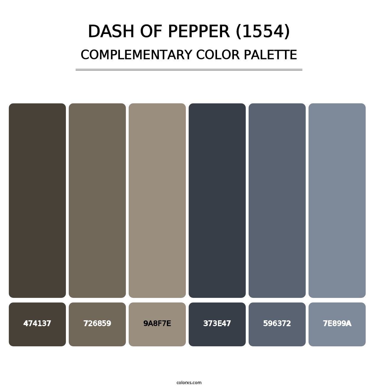 Dash of Pepper (1554) - Complementary Color Palette