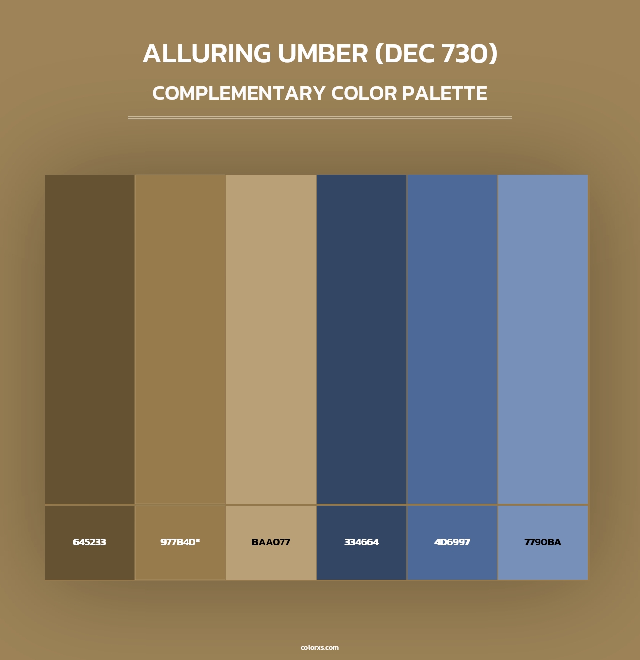 Alluring Umber (DEC 730) - Complementary Color Palette