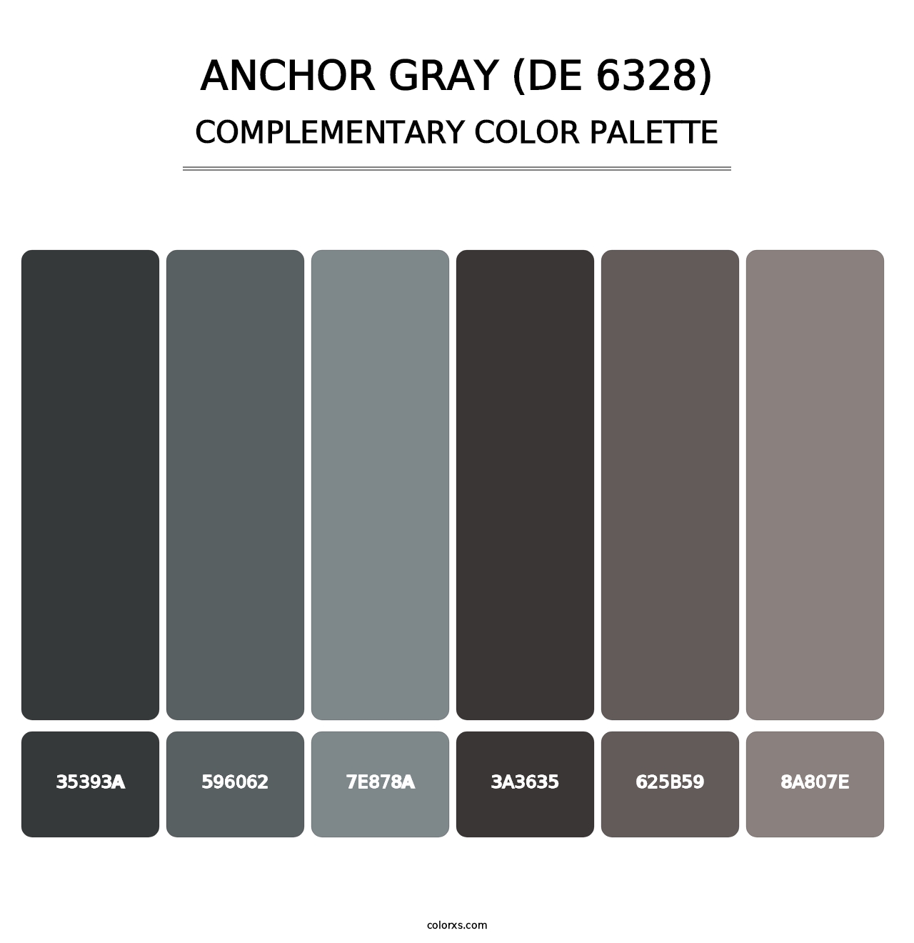Anchor Gray (DE 6328) - Complementary Color Palette