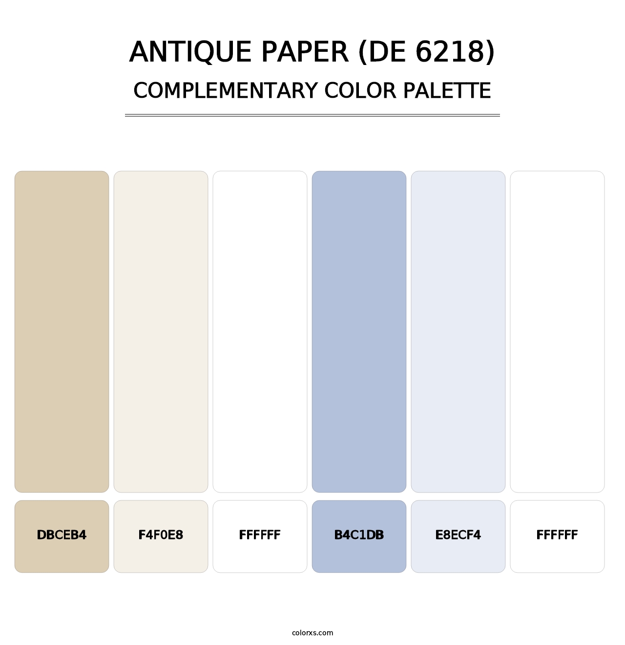 Antique Paper (DE 6218) - Complementary Color Palette