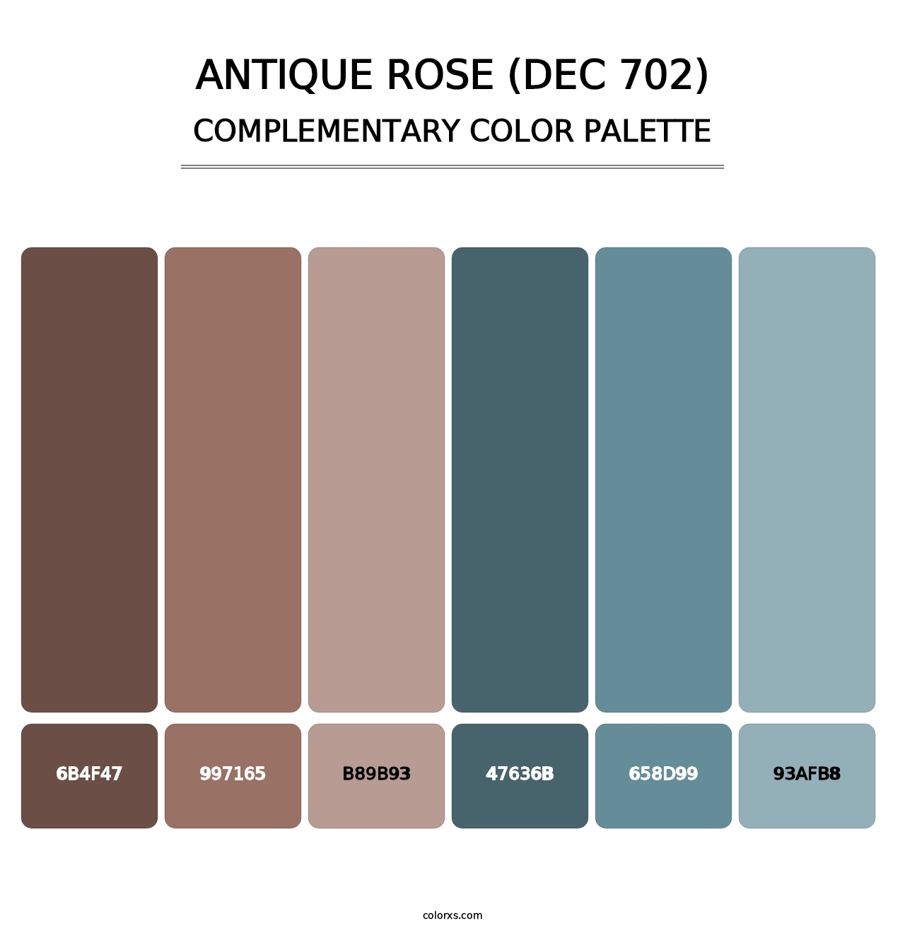 Antique Rose (DEC 702) - Complementary Color Palette