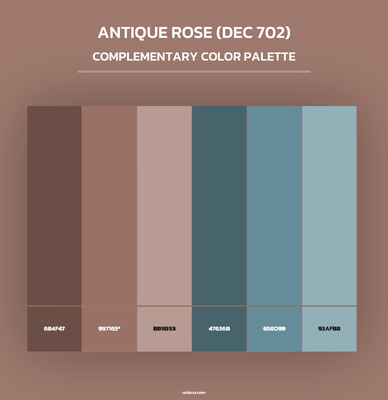 Antique Rose (DEC 702) - Complementary Color Palette