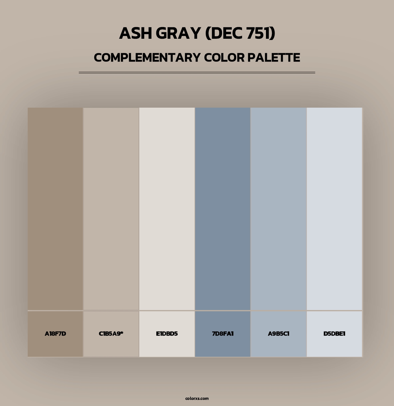 Ash Gray (DEC 751) - Complementary Color Palette