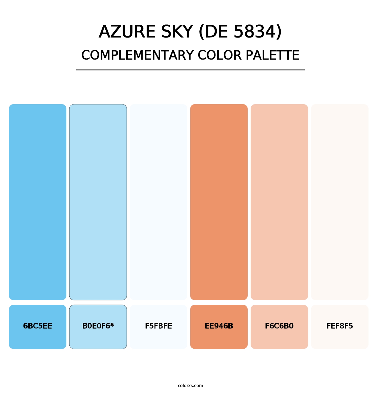 Azure Sky (DE 5834) - Complementary Color Palette