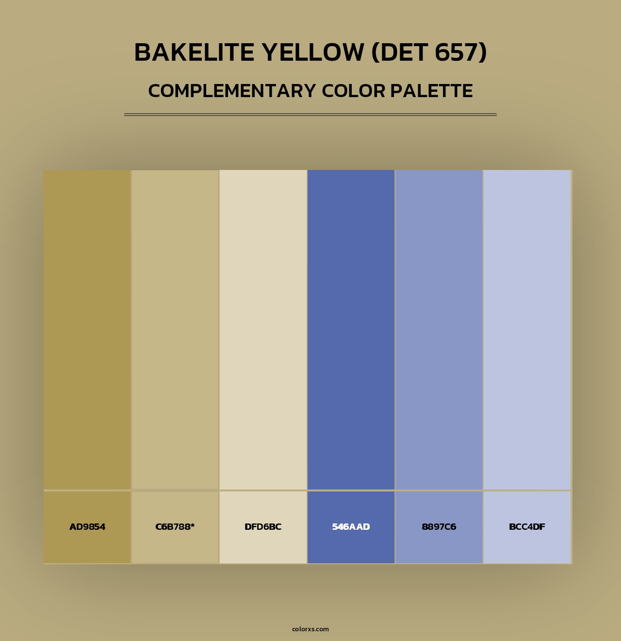 Bakelite Yellow (DET 657) - Complementary Color Palette