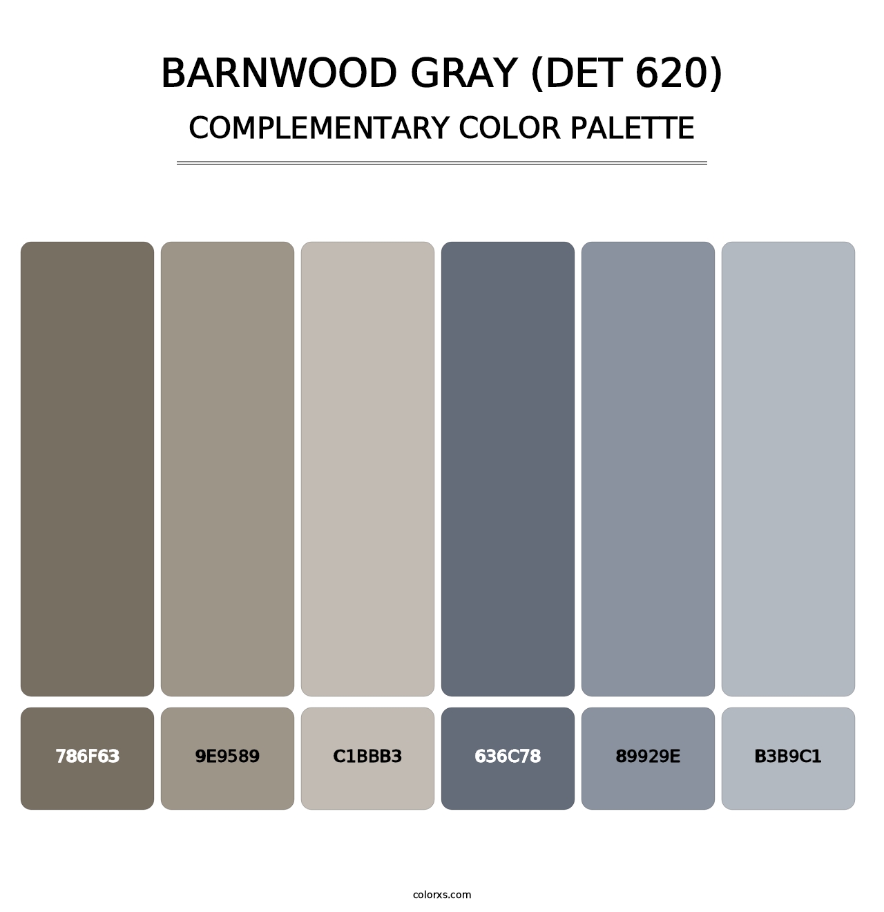 Barnwood Gray (DET 620) - Complementary Color Palette