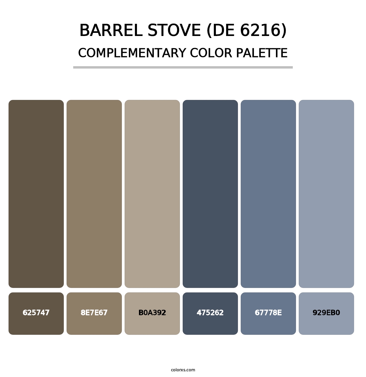 Barrel Stove (DE 6216) - Complementary Color Palette