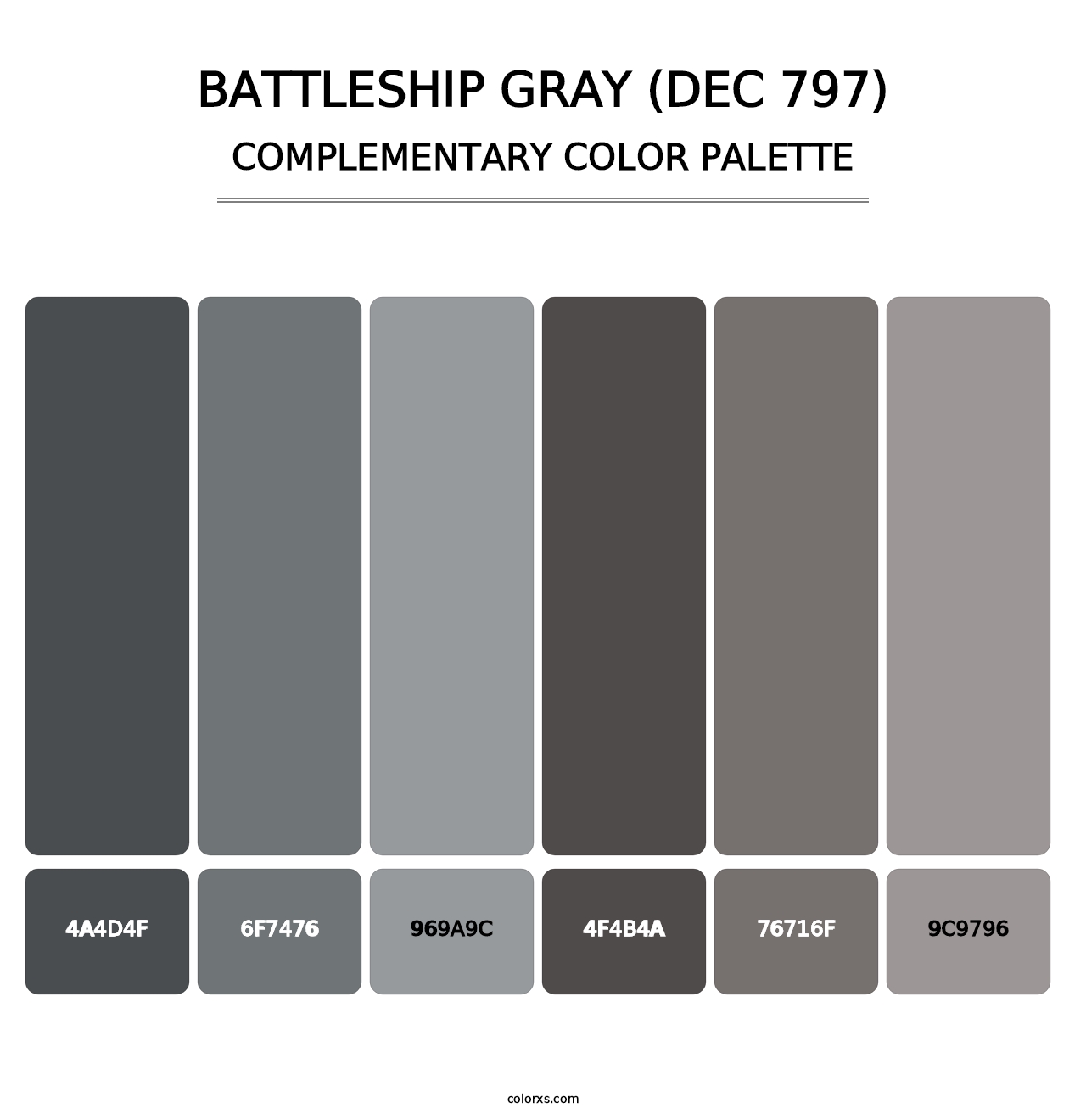 Battleship Gray (DEC 797) - Complementary Color Palette