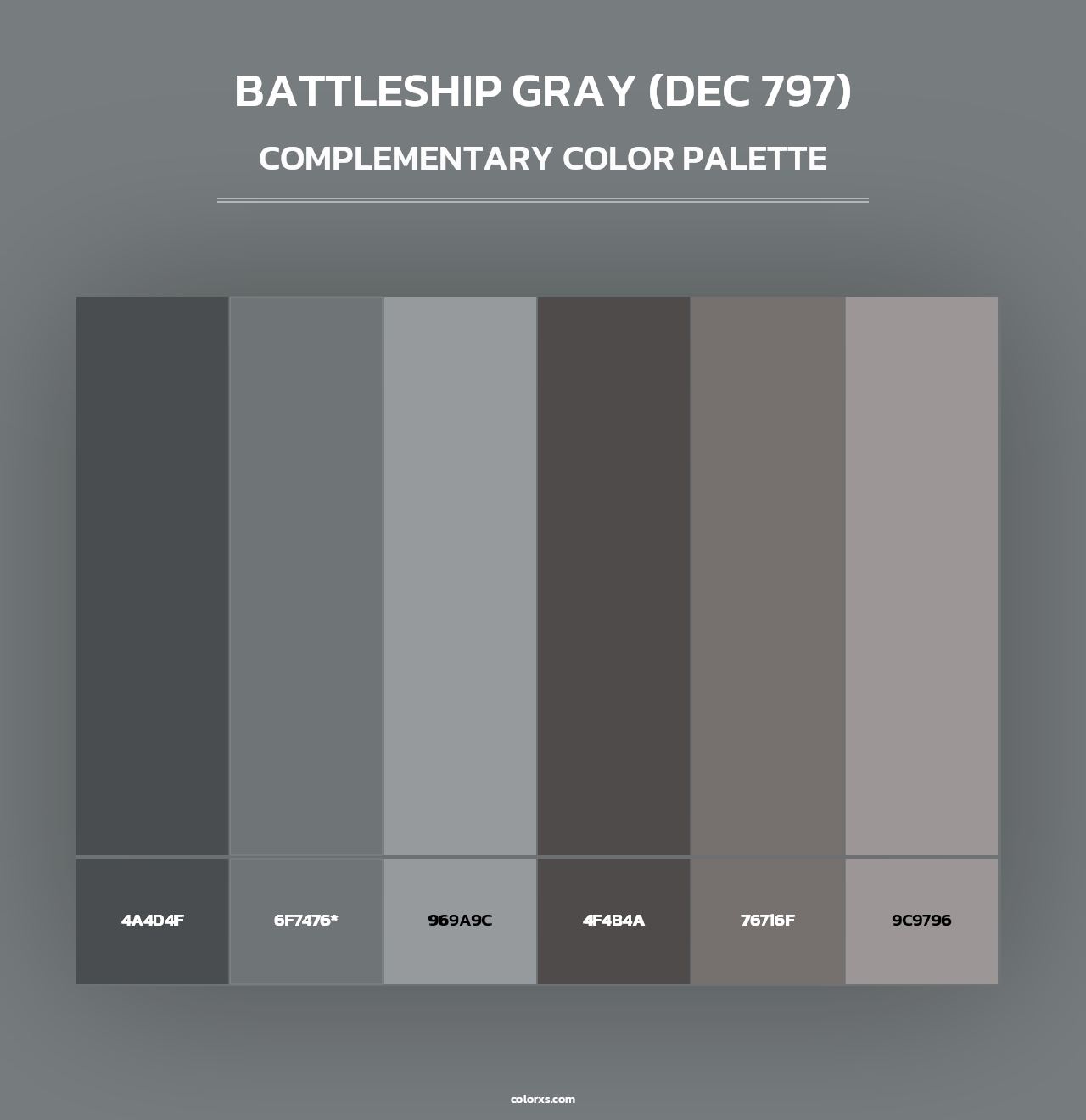Battleship Gray (DEC 797) - Complementary Color Palette