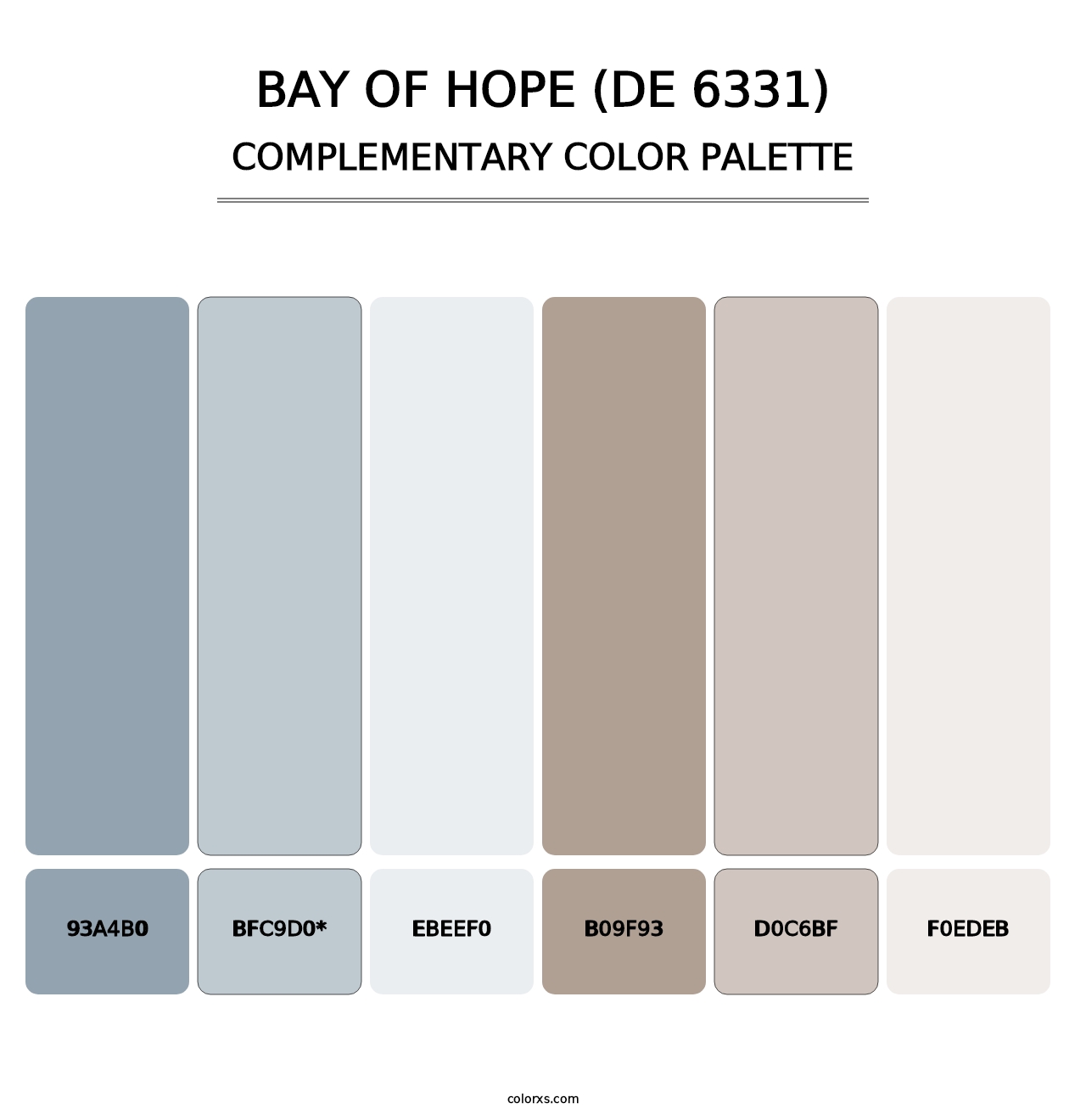 Bay of Hope (DE 6331) - Complementary Color Palette
