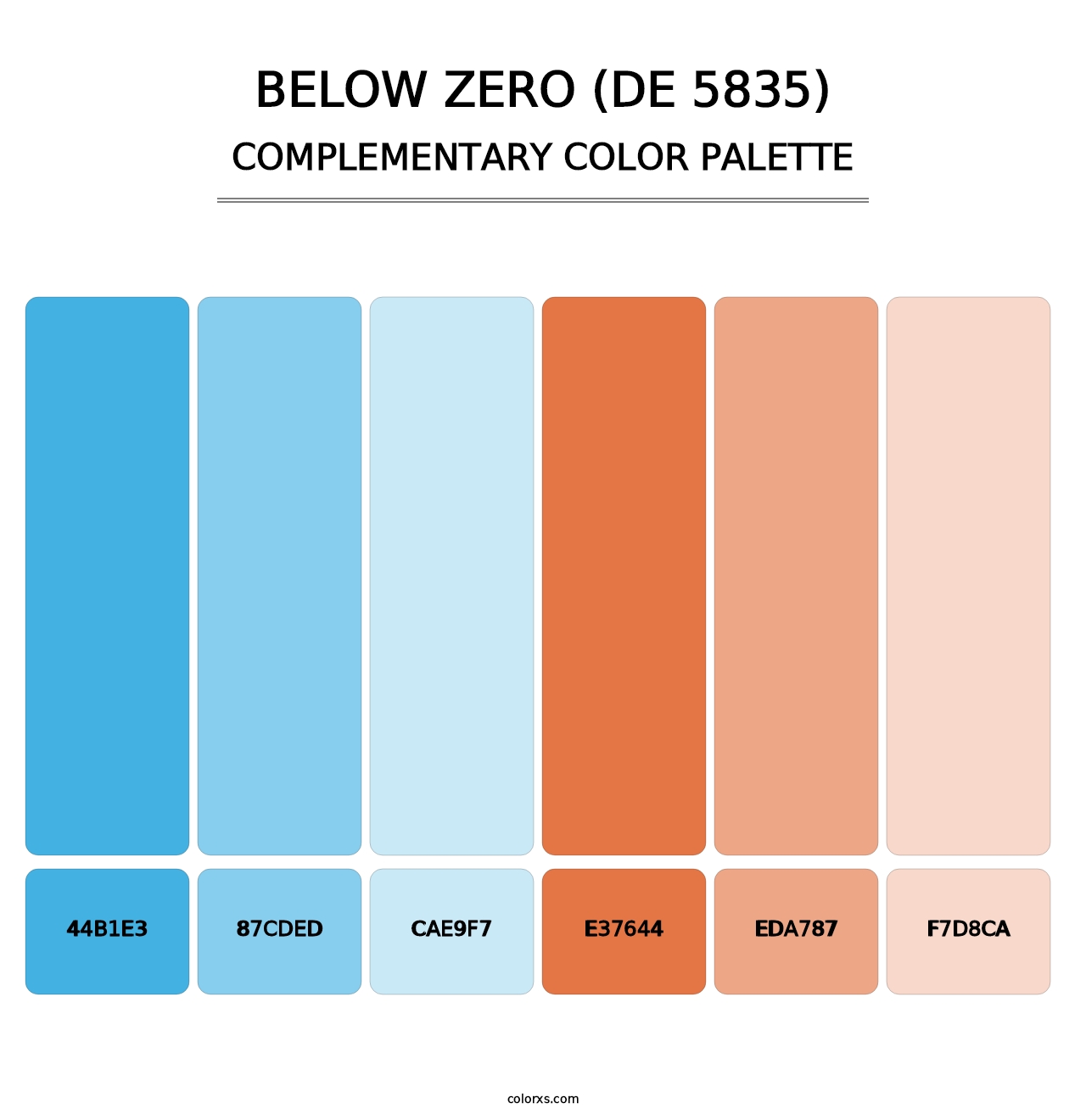 Below Zero (DE 5835) - Complementary Color Palette