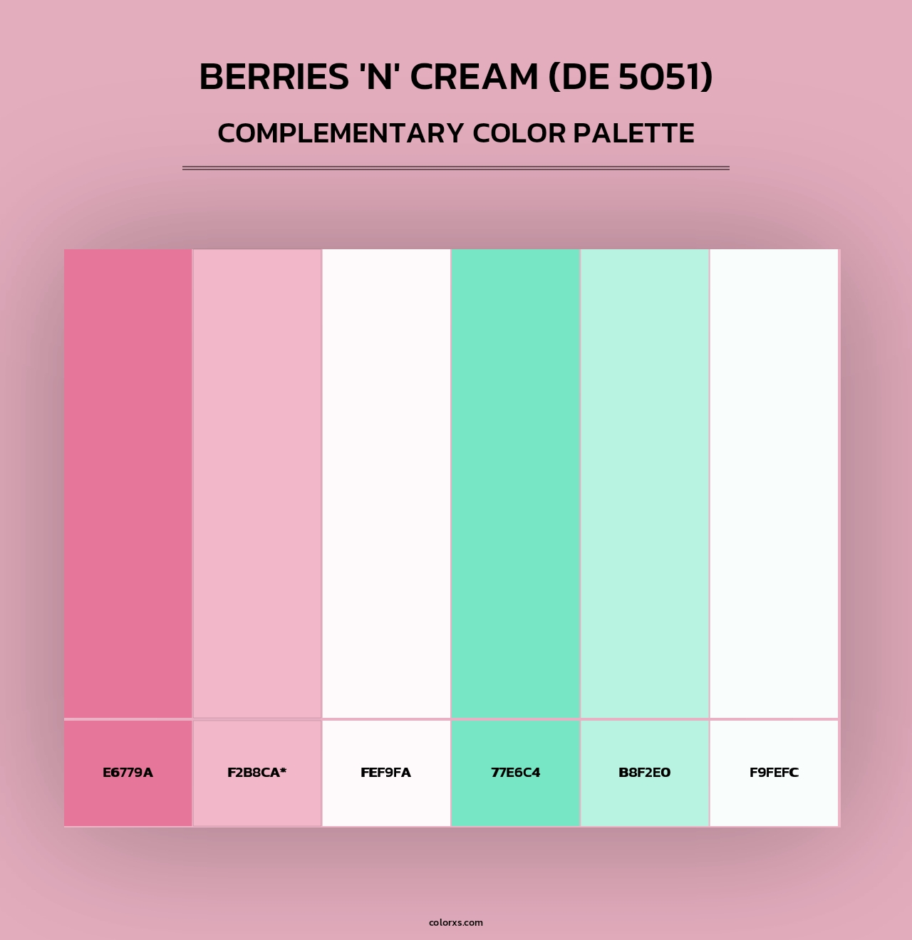 Berries 'n' Cream (DE 5051) - Complementary Color Palette