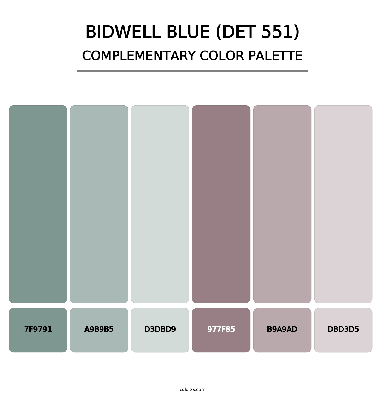 Bidwell Blue (DET 551) - Complementary Color Palette