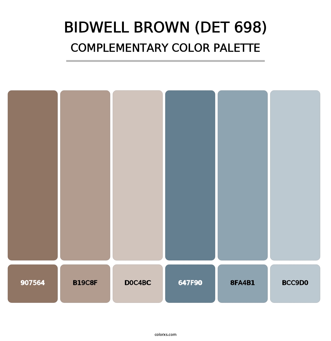 Bidwell Brown (DET 698) - Complementary Color Palette