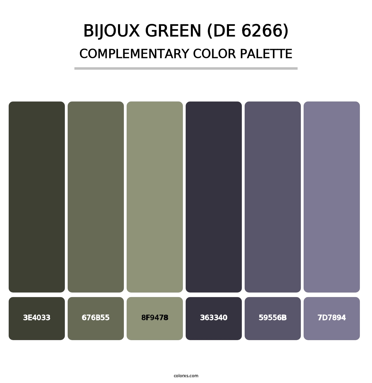 Bijoux Green (DE 6266) - Complementary Color Palette