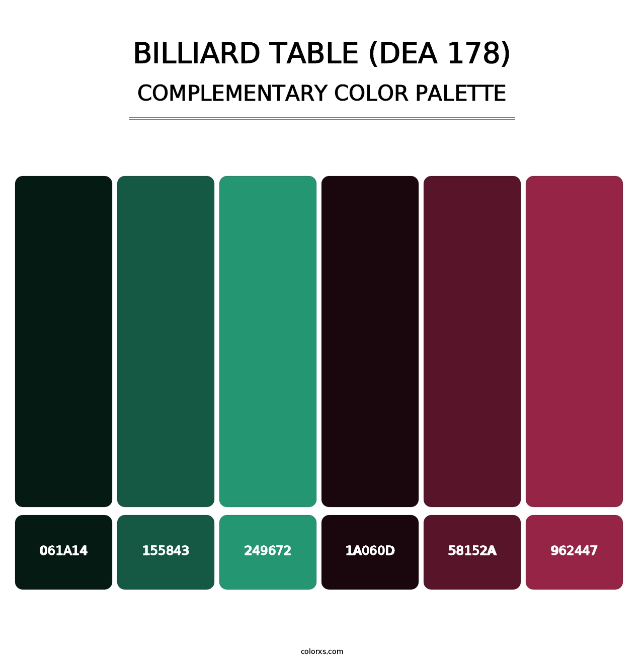 Billiard Table (DEA 178) - Complementary Color Palette