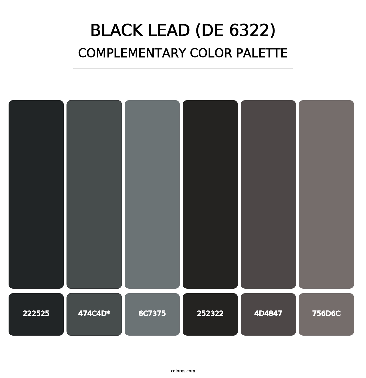 Black Lead (DE 6322) - Complementary Color Palette