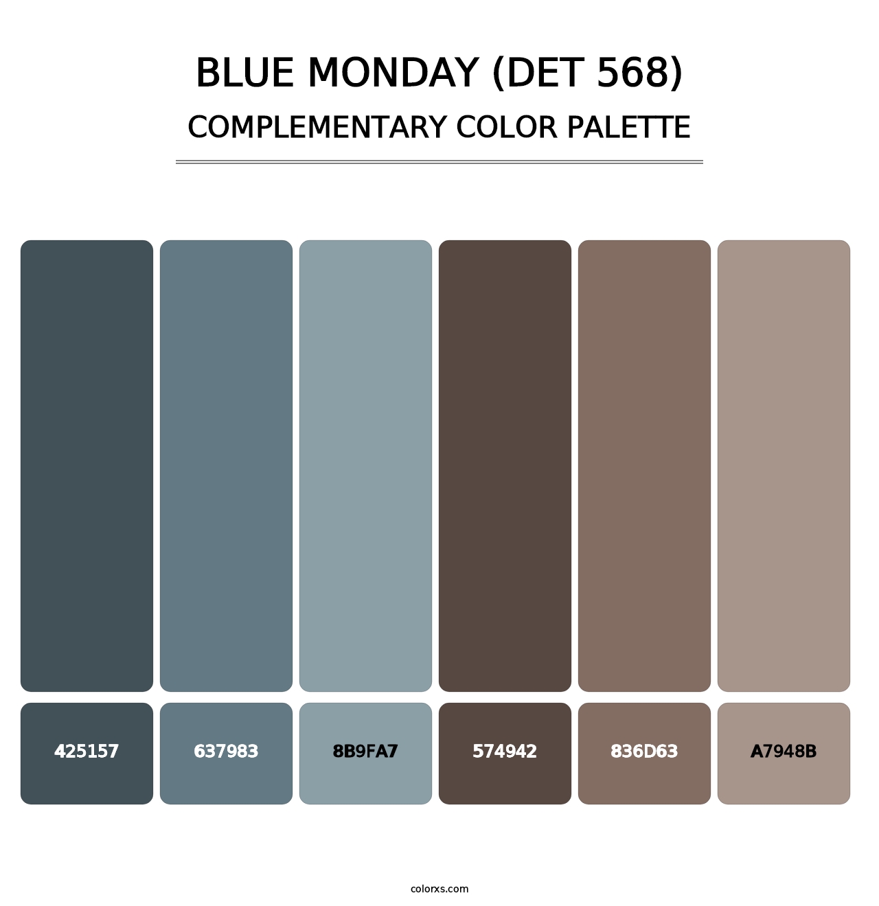 Blue Monday (DET 568) - Complementary Color Palette