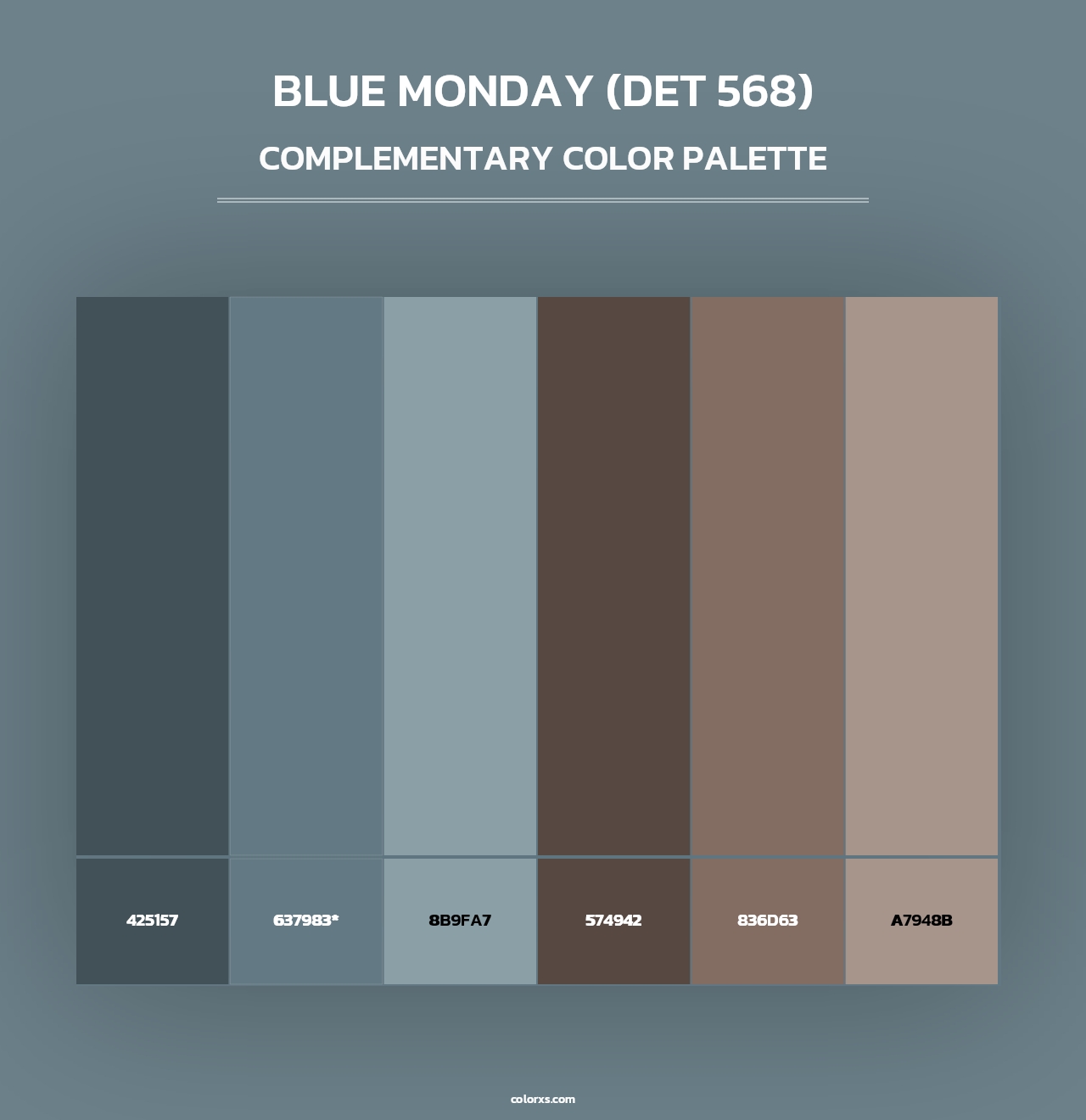 Blue Monday (DET 568) - Complementary Color Palette