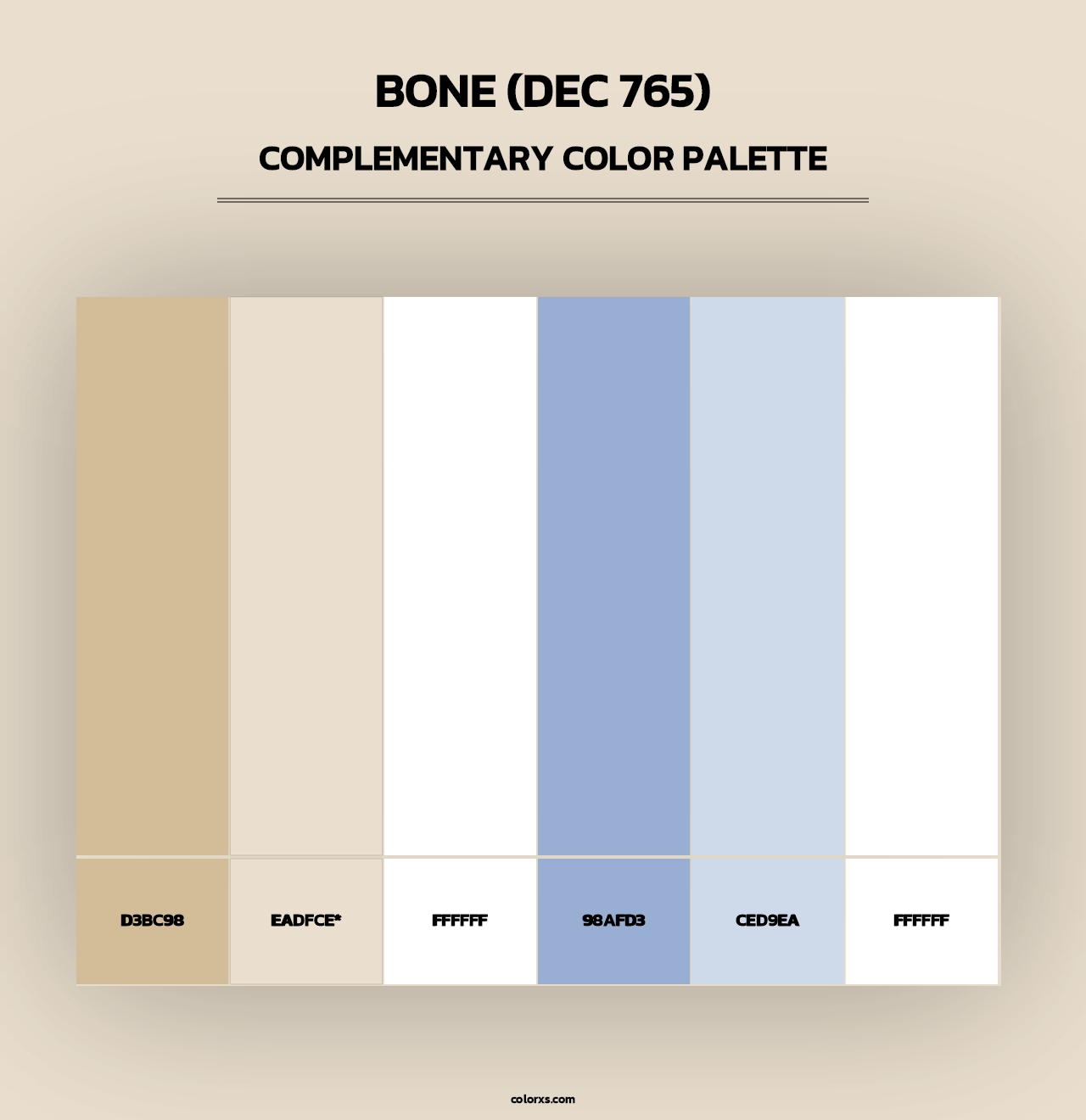 Bone (DEC 765) - Complementary Color Palette