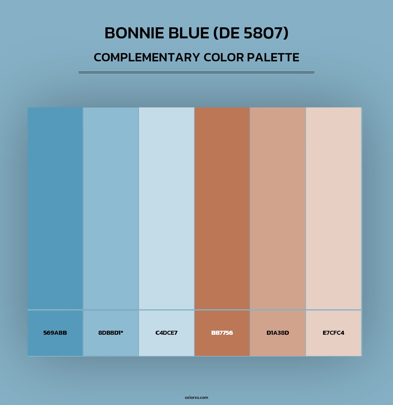 Bonnie Blue (DE 5807) - Complementary Color Palette