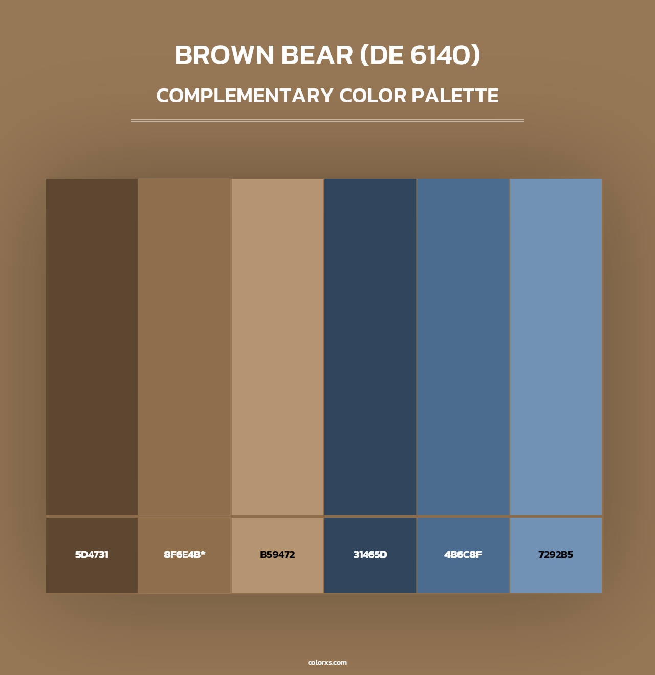 Brown Bear (DE 6140) - Complementary Color Palette