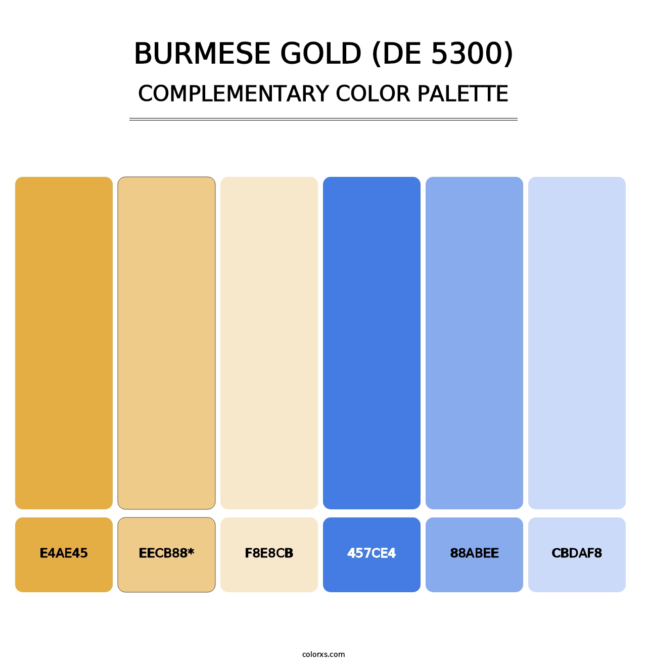 Burmese Gold (DE 5300) - Complementary Color Palette