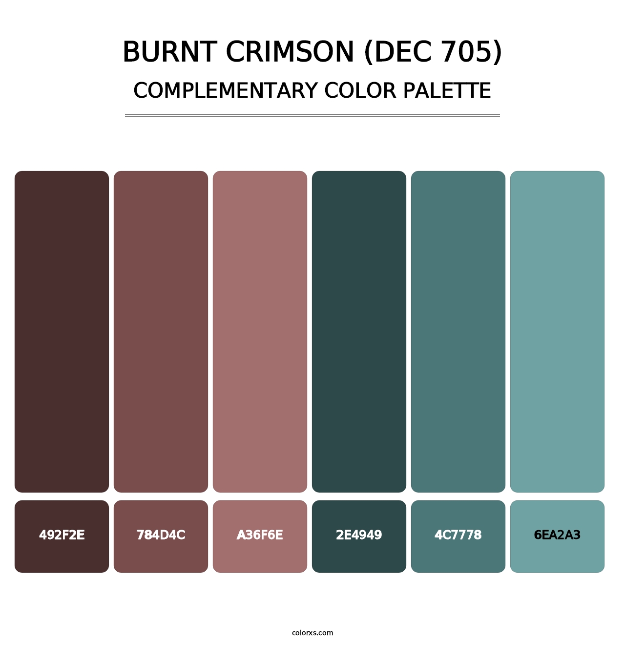 Burnt Crimson (DEC 705) - Complementary Color Palette