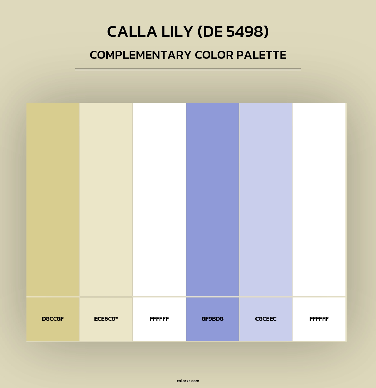 Calla Lily (DE 5498) - Complementary Color Palette
