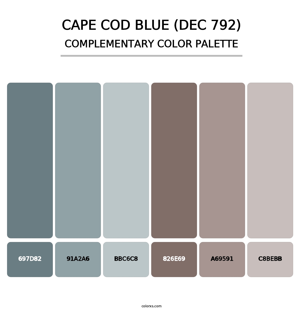 Cape Cod Blue (DEC 792) - Complementary Color Palette