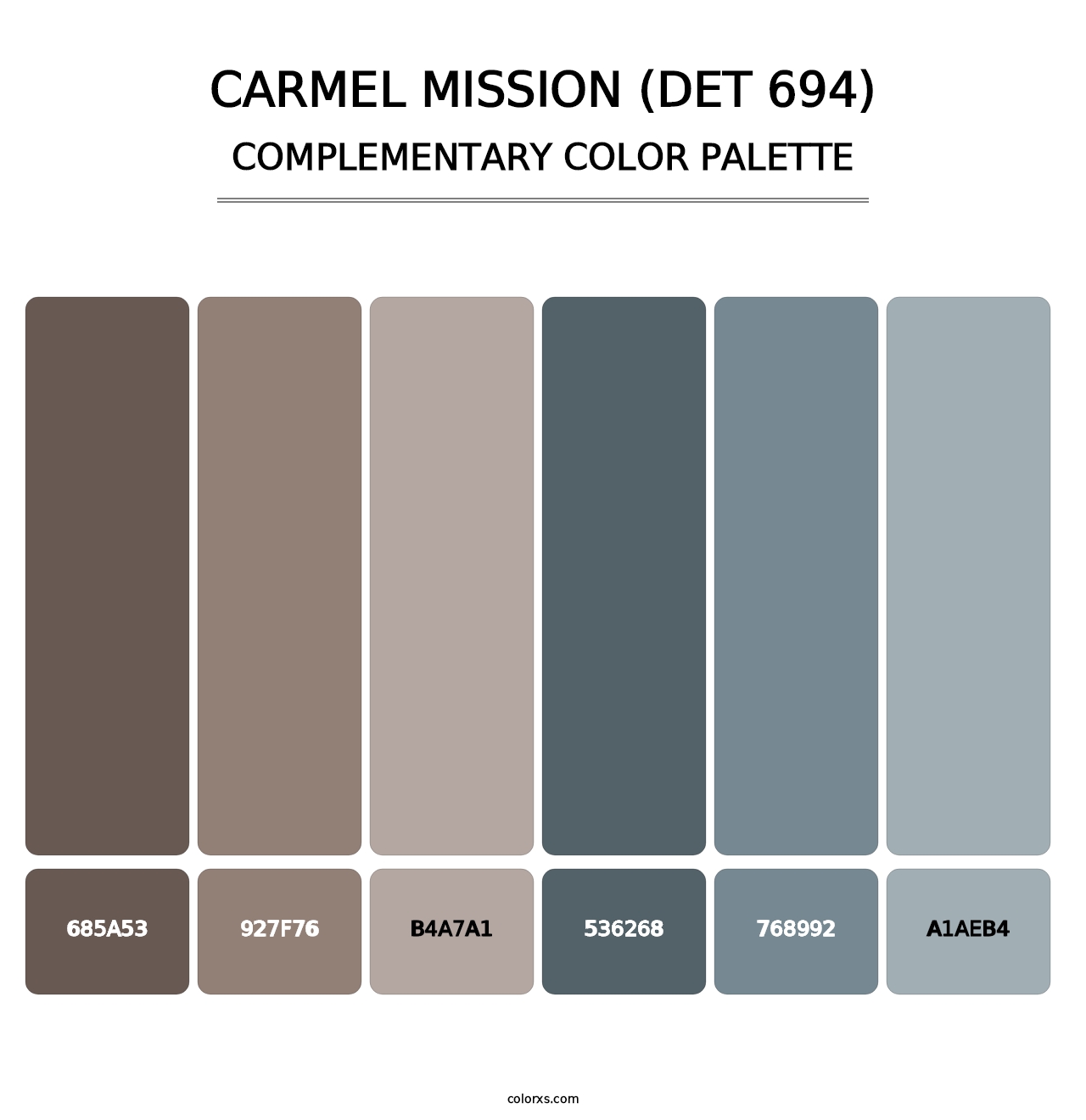 Carmel Mission (DET 694) - Complementary Color Palette