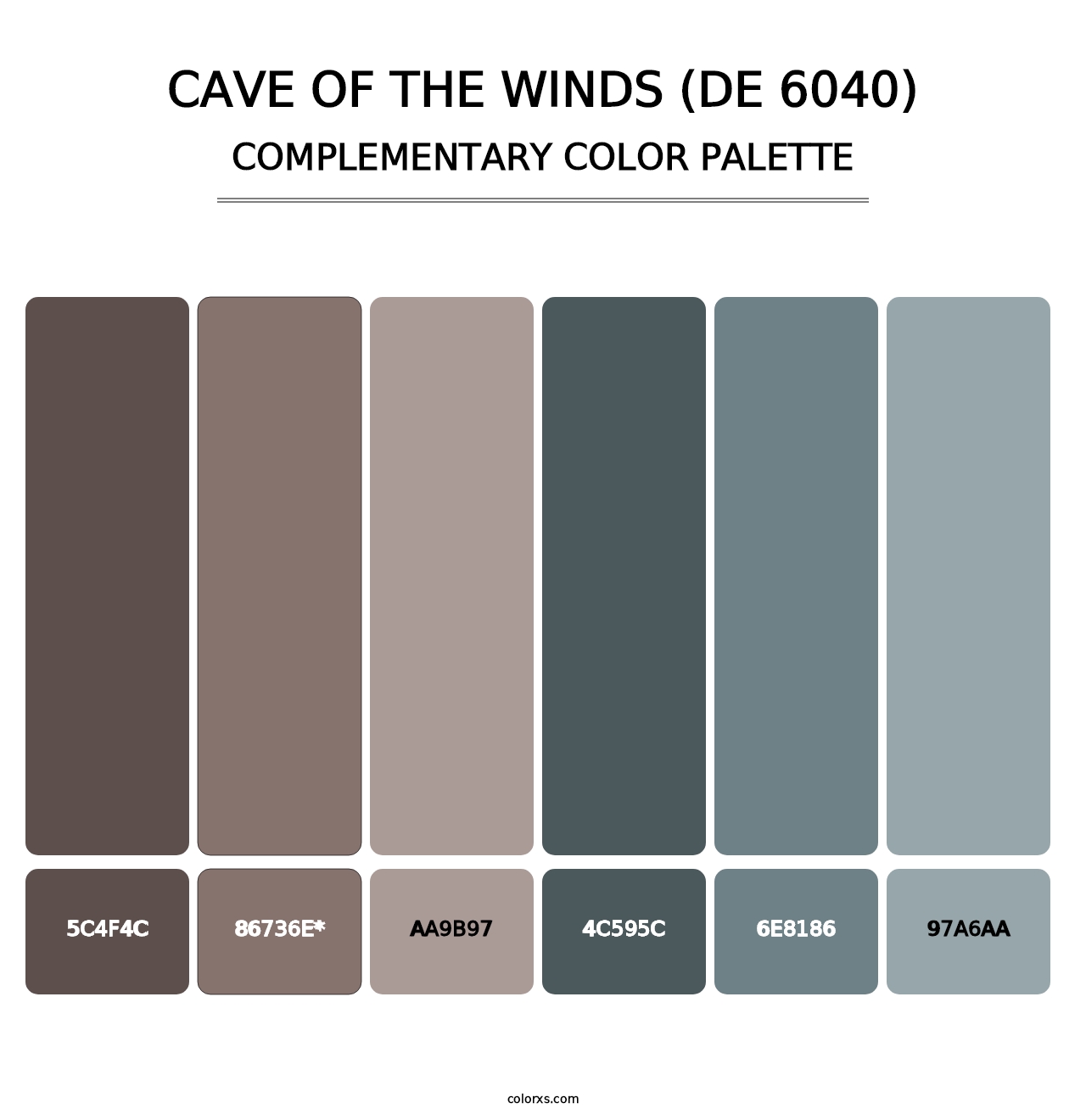 Cave of the Winds (DE 6040) - Complementary Color Palette