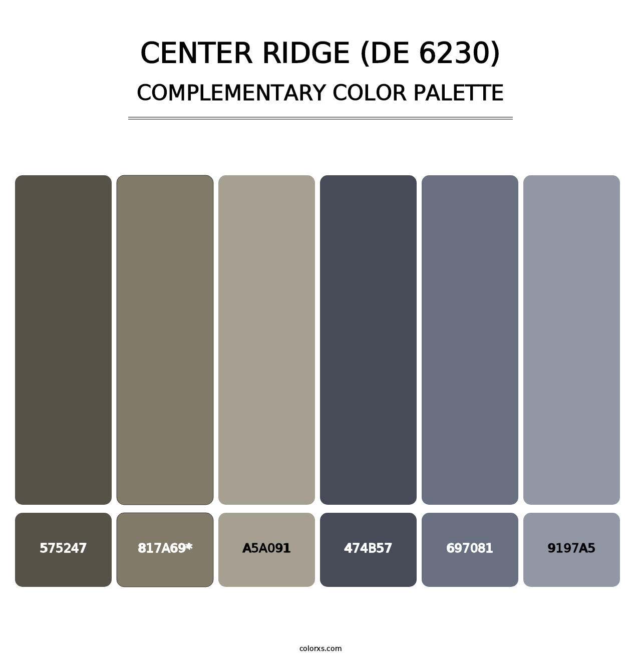 Center Ridge (DE 6230) - Complementary Color Palette