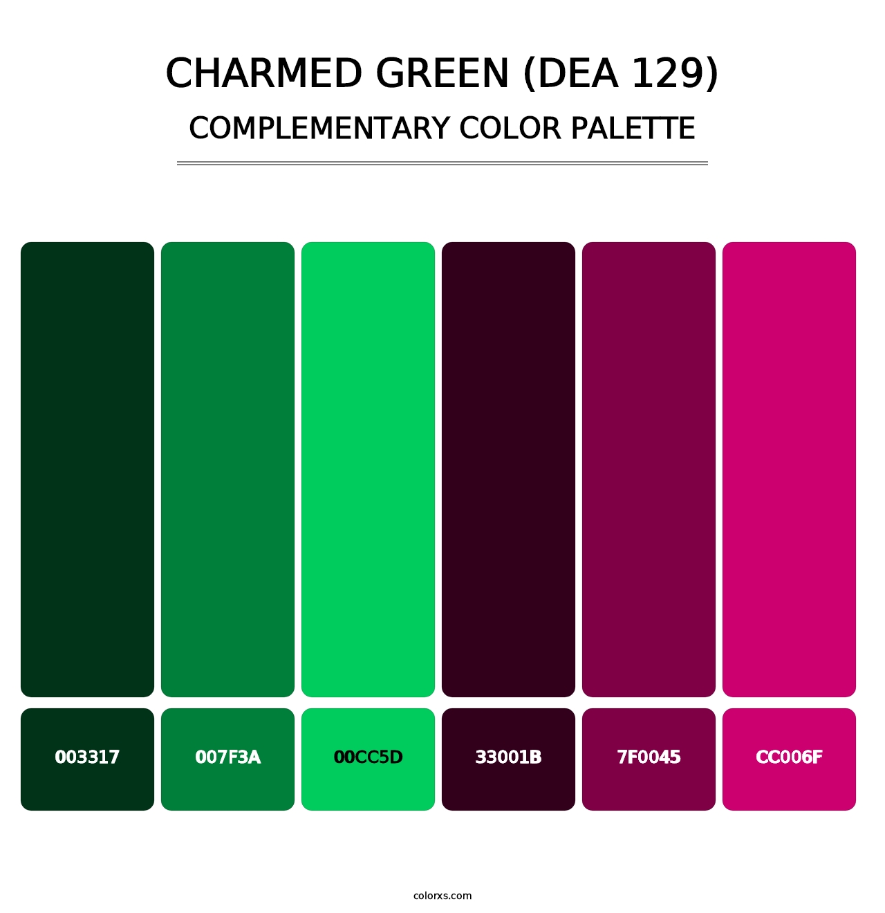 Charmed Green (DEA 129) - Complementary Color Palette