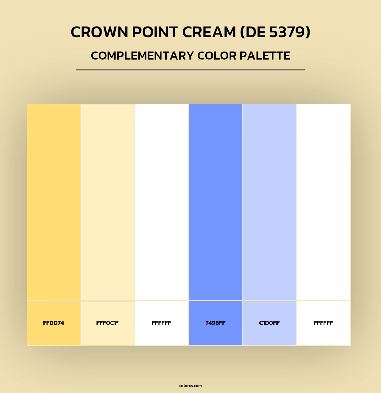 Crown Point Cream (DE 5379) - Complementary Color Palette