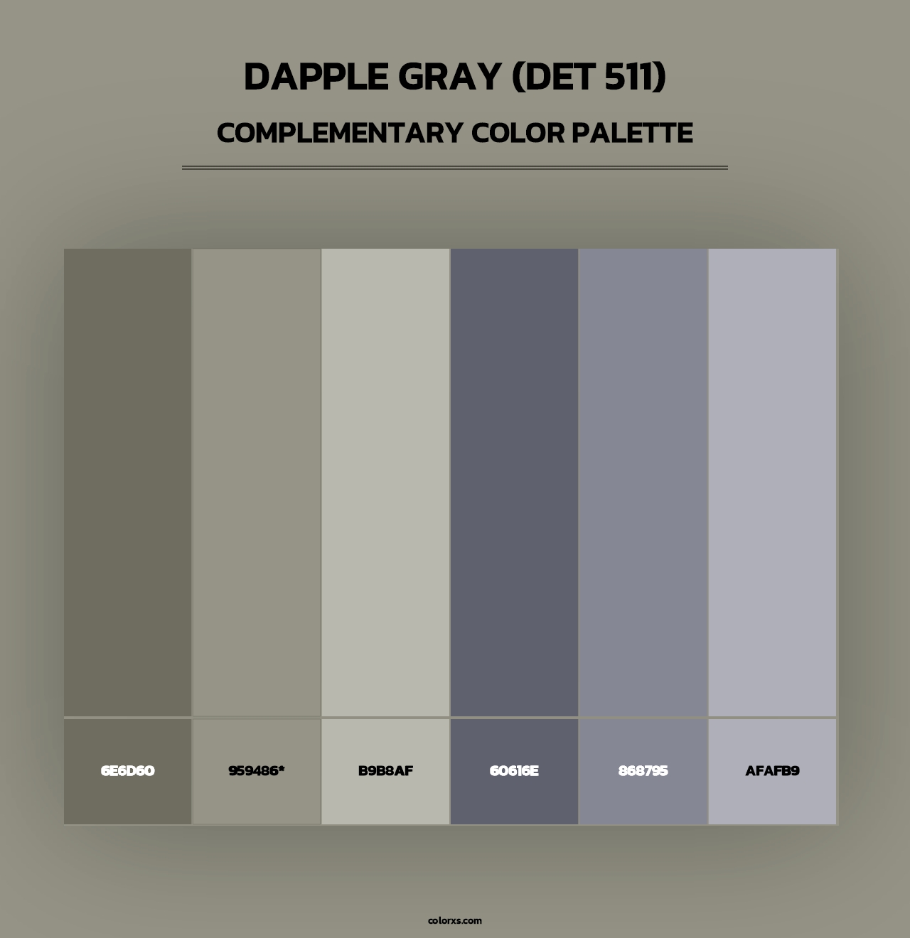 Dapple Gray (DET 511) - Complementary Color Palette