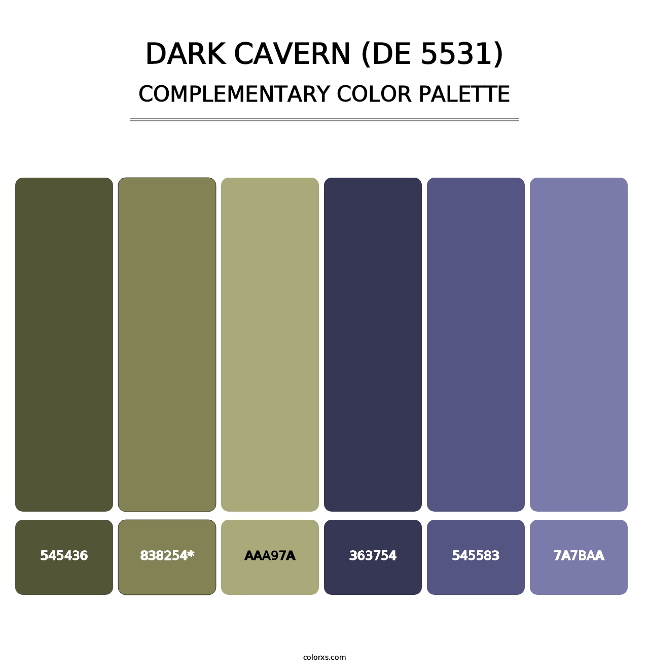 Dark Cavern (DE 5531) - Complementary Color Palette