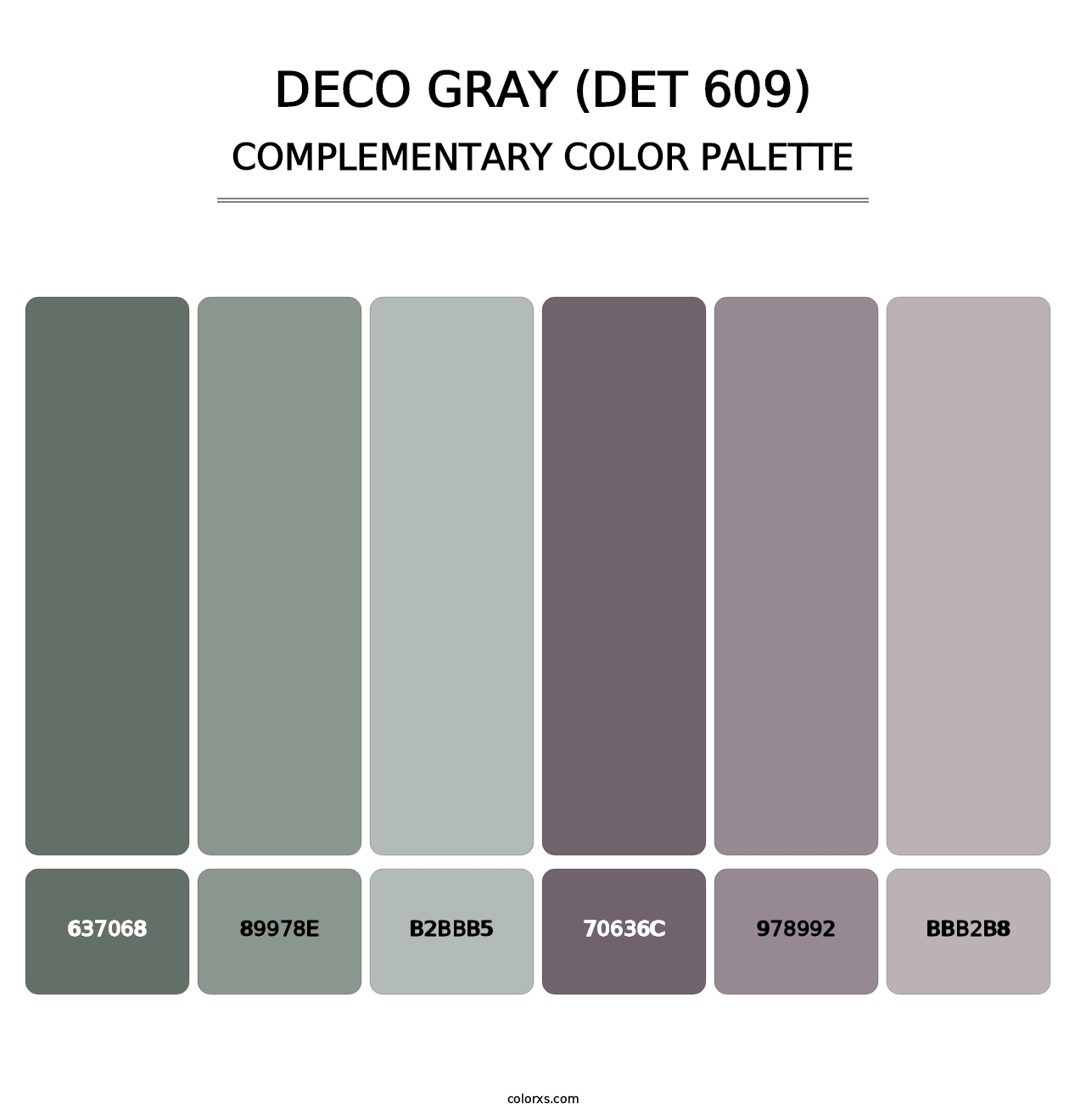 Deco Gray (DET 609) - Complementary Color Palette