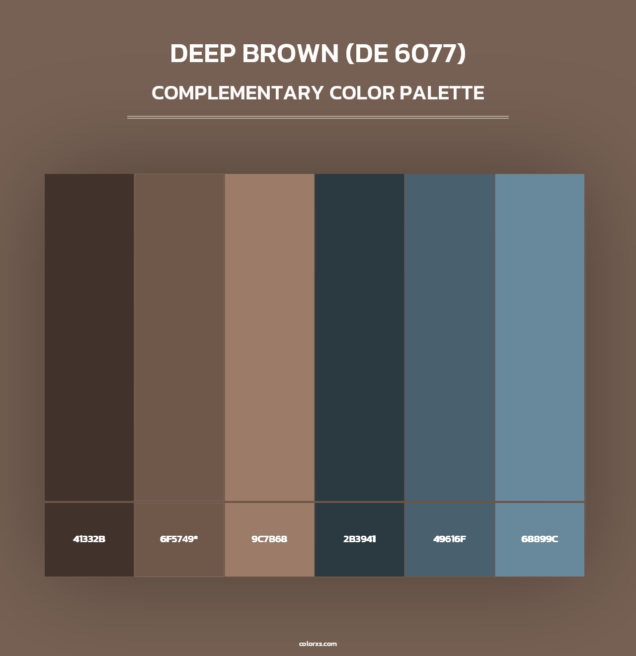 Deep Brown (DE 6077) - Complementary Color Palette