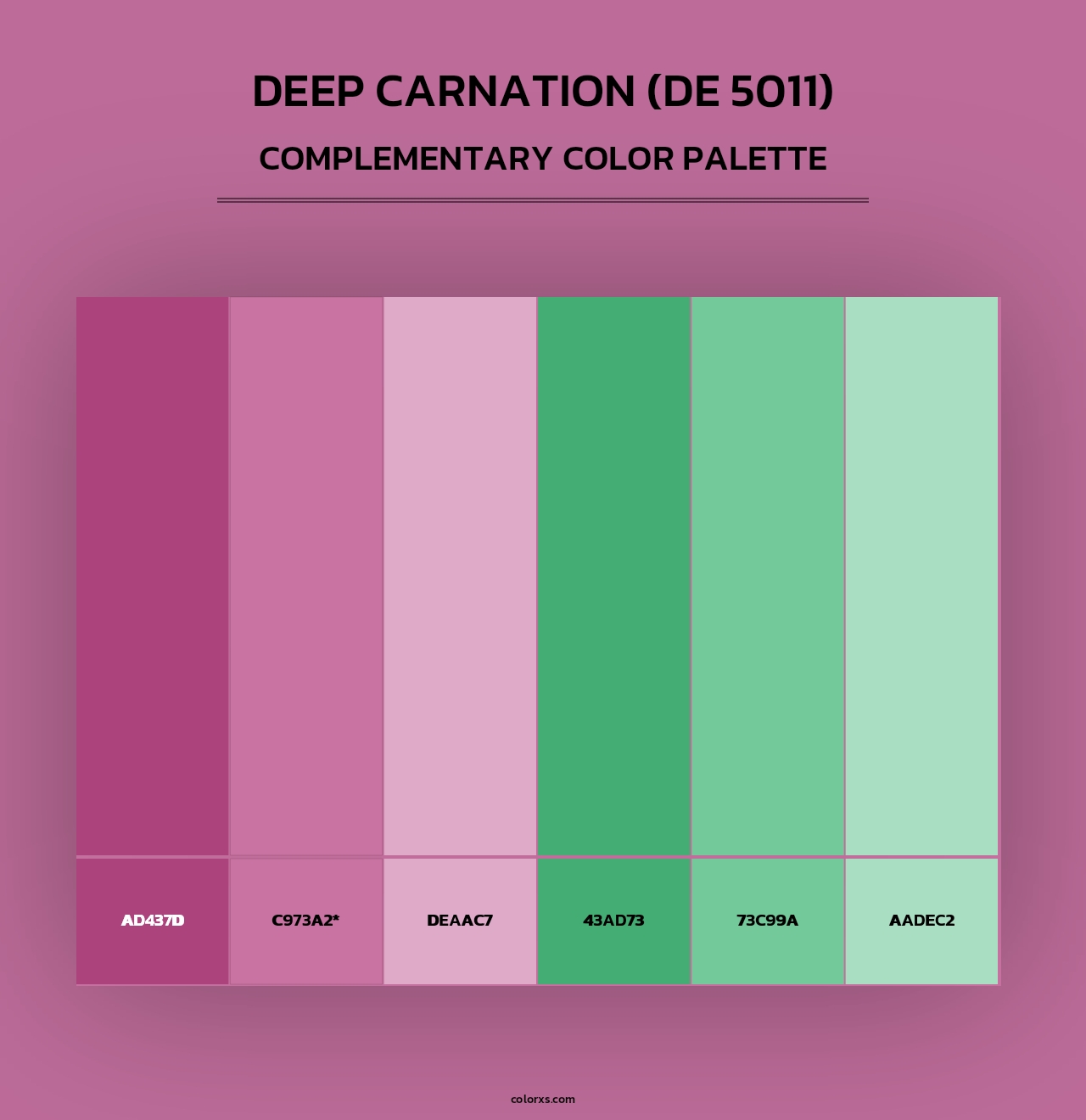 Deep Carnation (DE 5011) - Complementary Color Palette
