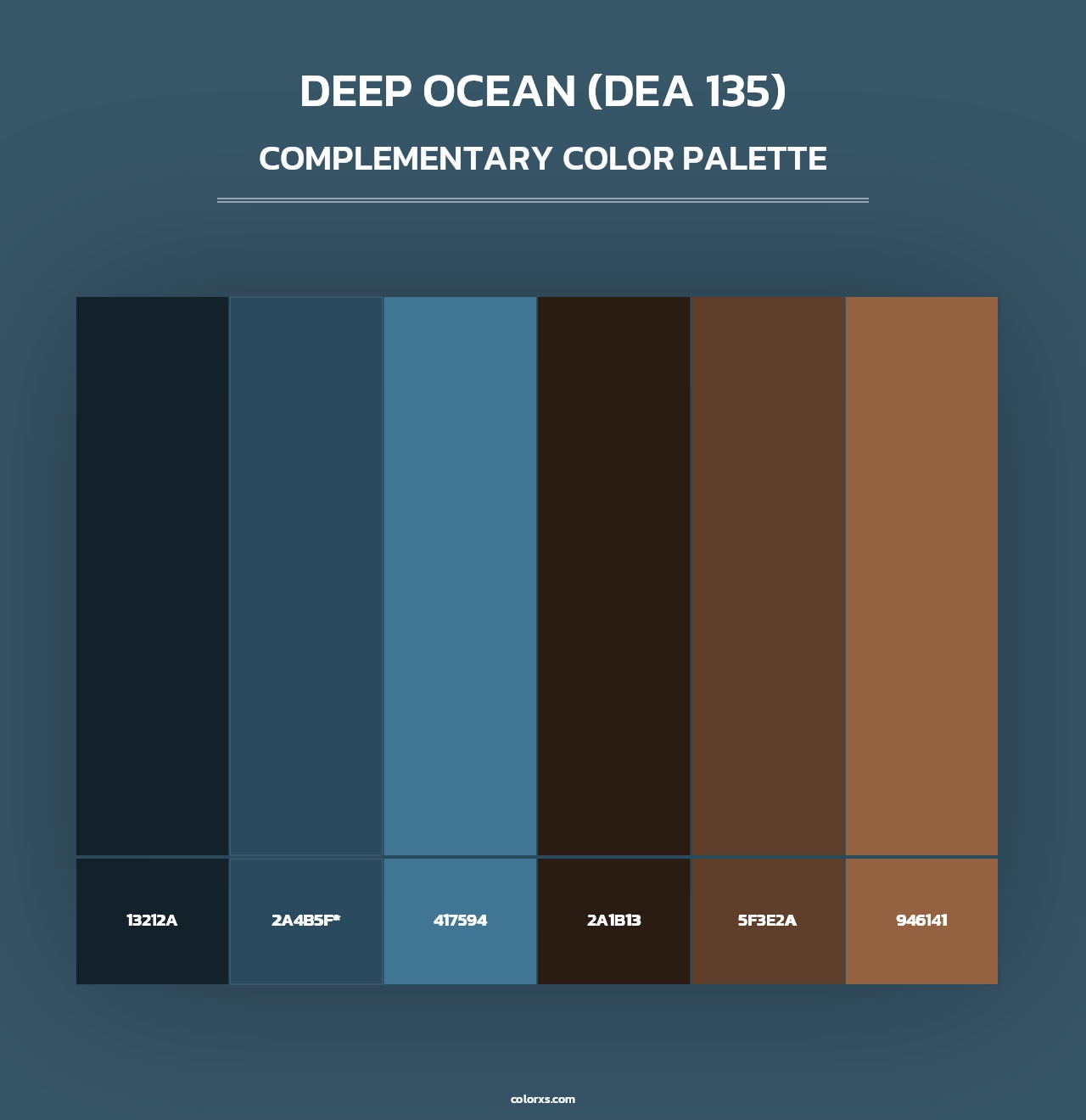 Deep Ocean (DEA 135) - Complementary Color Palette