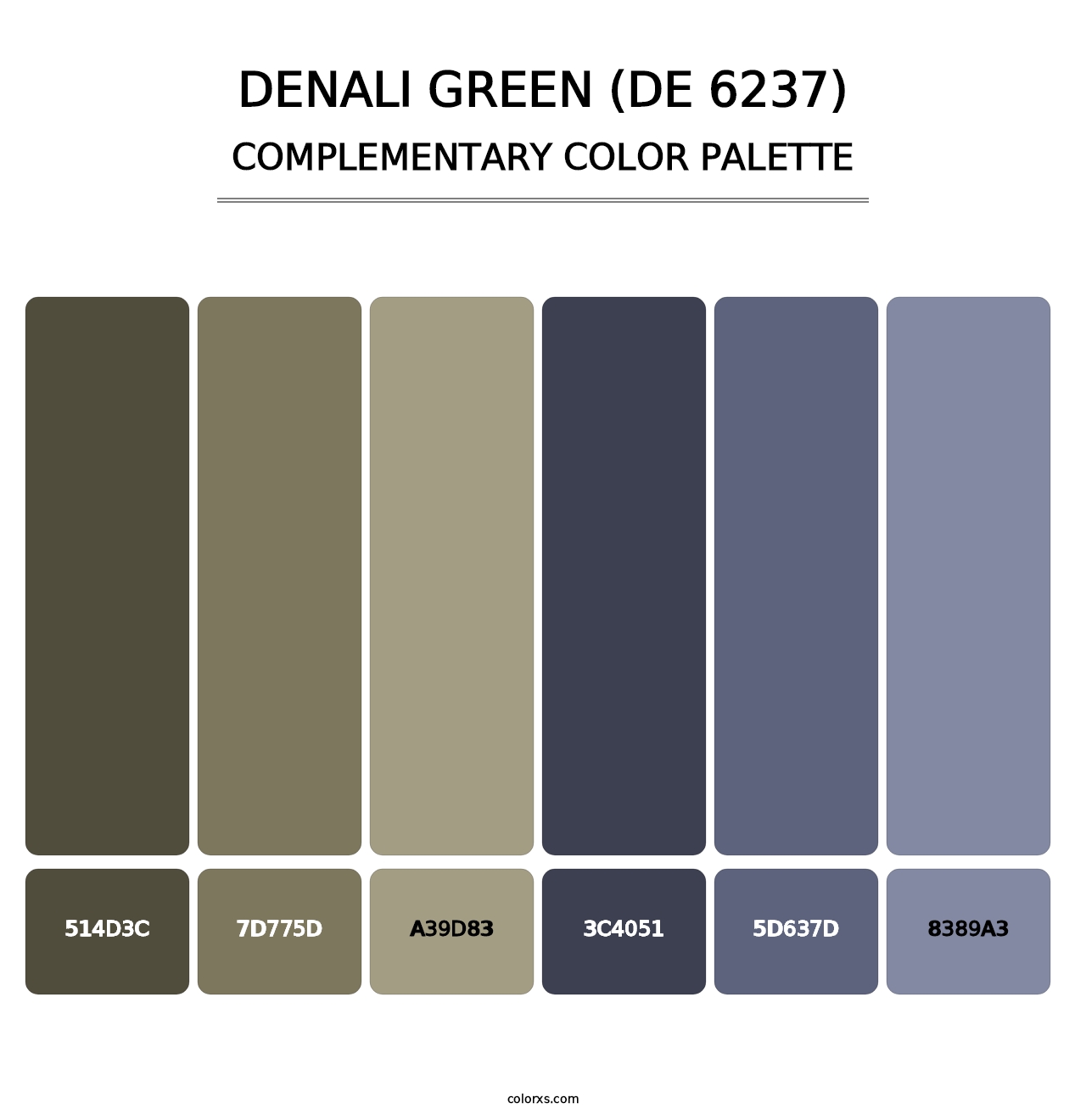 Denali Green (DE 6237) - Complementary Color Palette