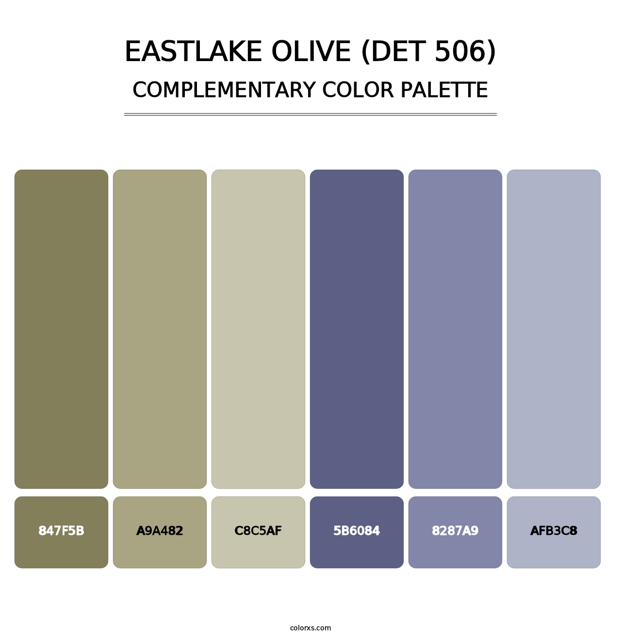 Eastlake Olive (DET 506) - Complementary Color Palette