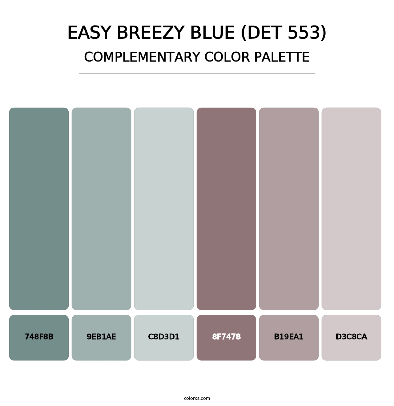 Easy Breezy Blue (DET 553) - Complementary Color Palette