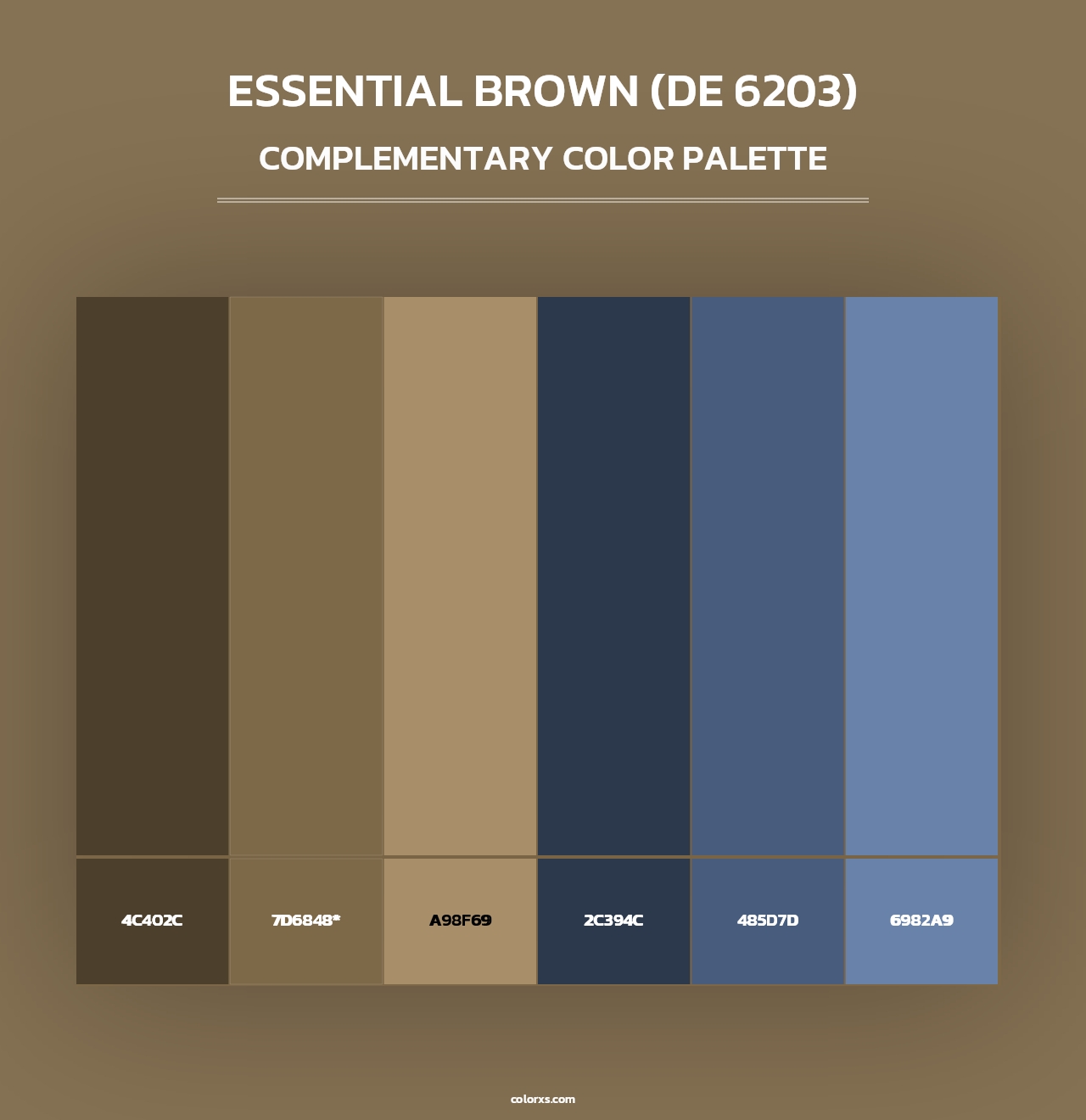 Essential Brown (DE 6203) - Complementary Color Palette