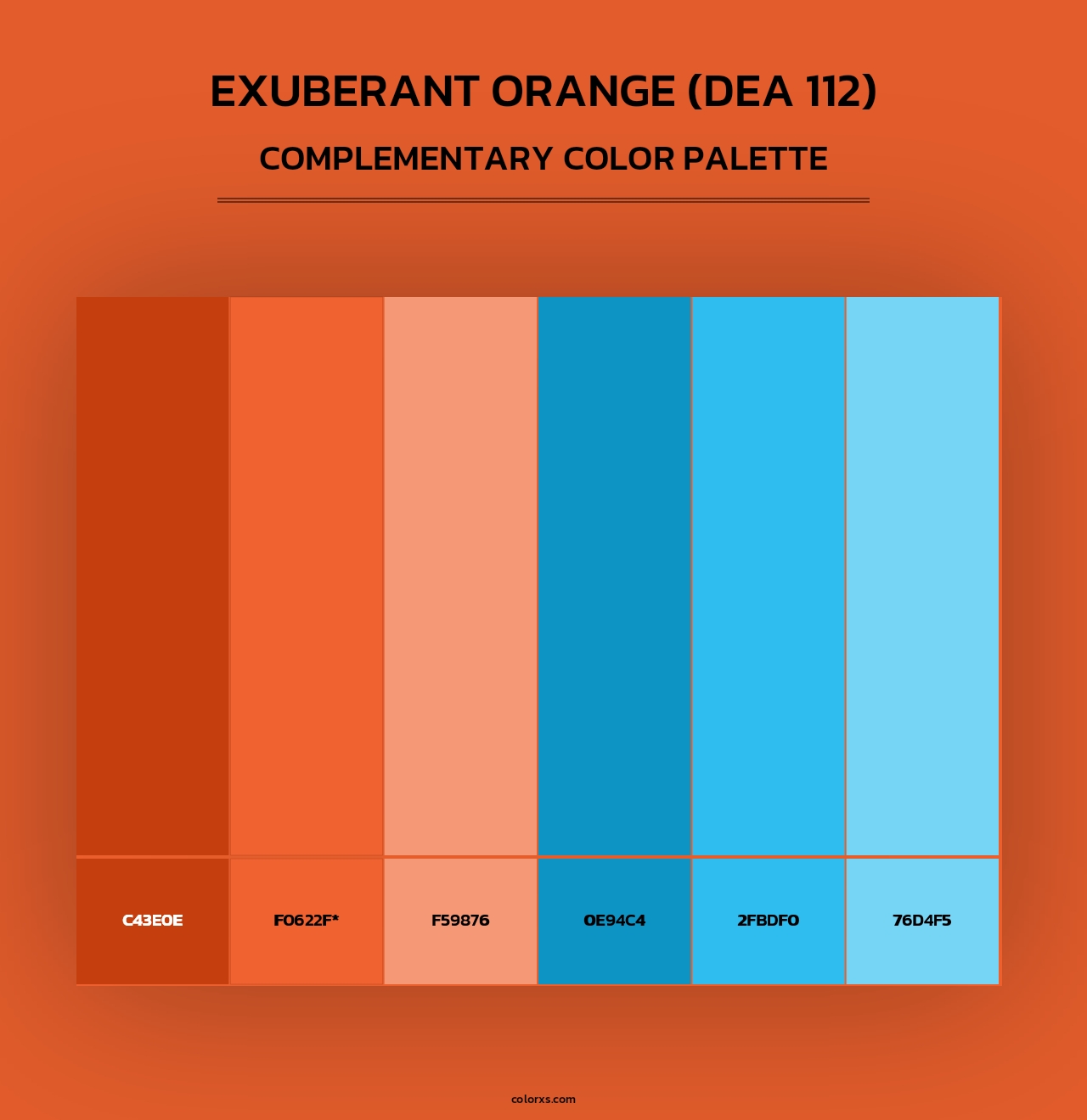 Exuberant Orange (DEA 112) - Complementary Color Palette
