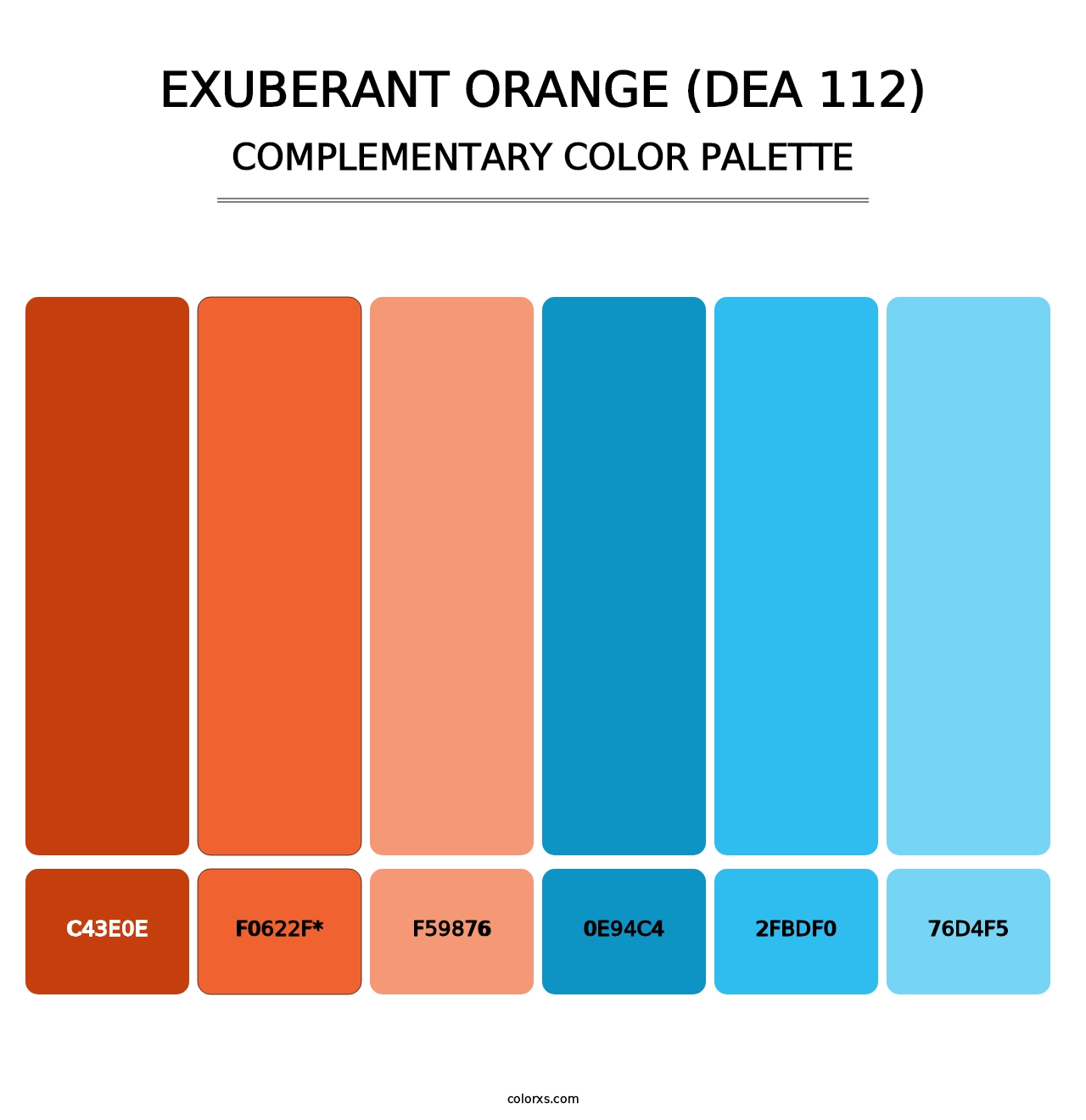 Exuberant Orange (DEA 112) - Complementary Color Palette
