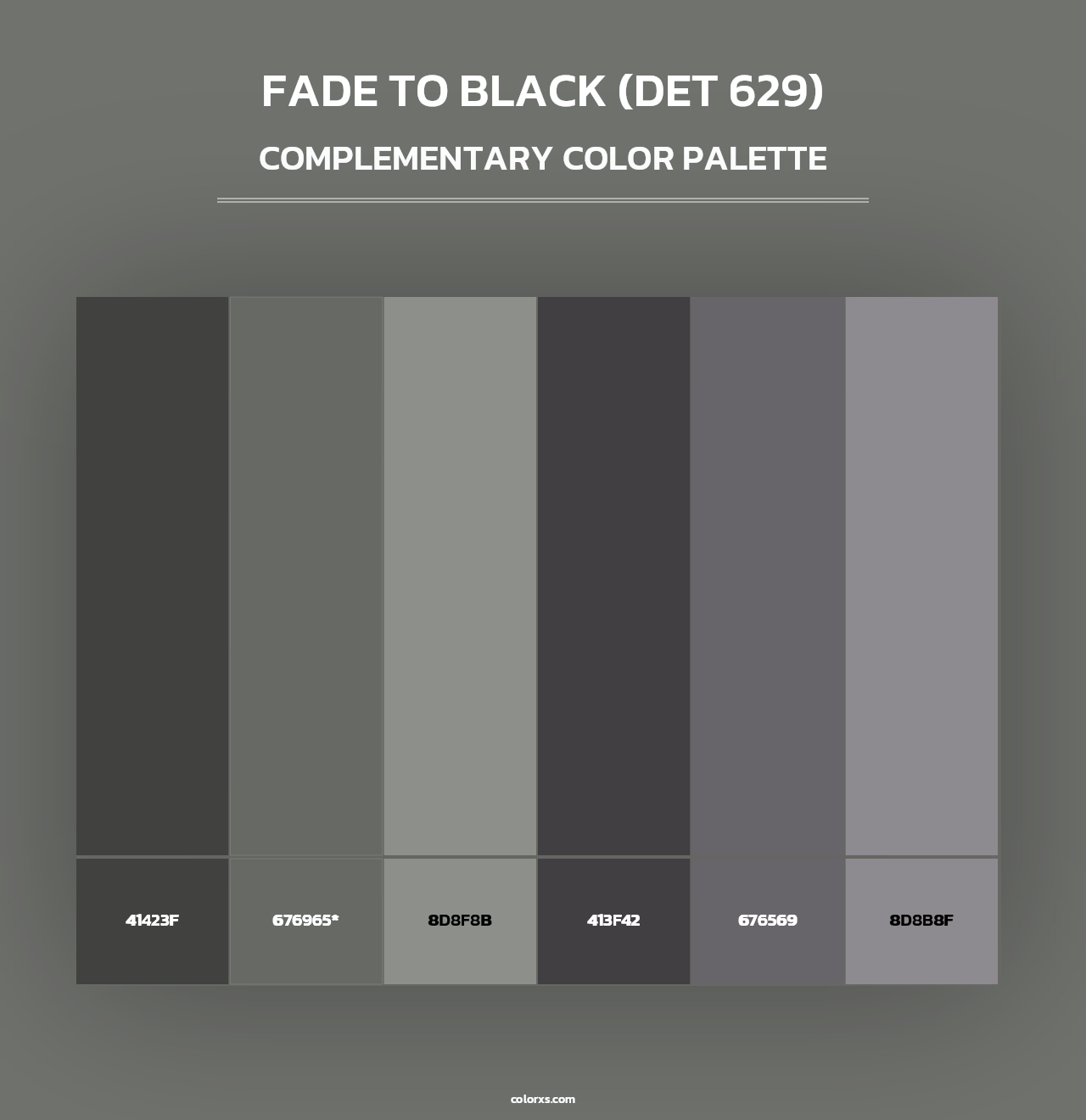 Fade to Black (DET 629) - Complementary Color Palette