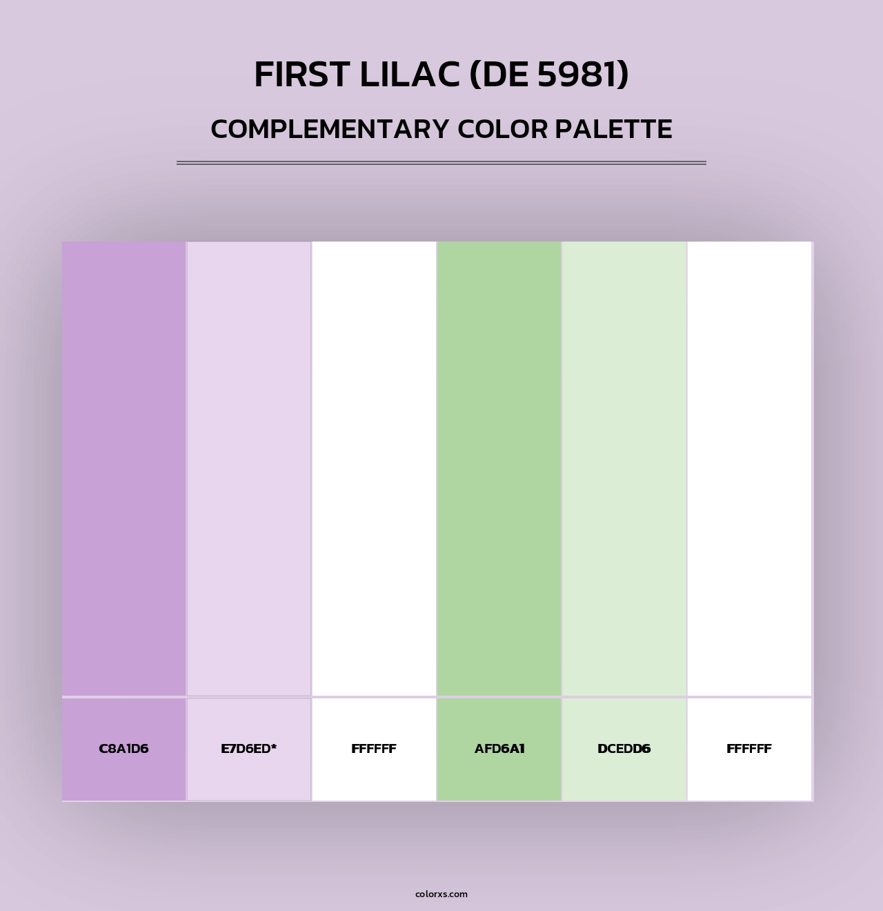 First Lilac (DE 5981) - Complementary Color Palette