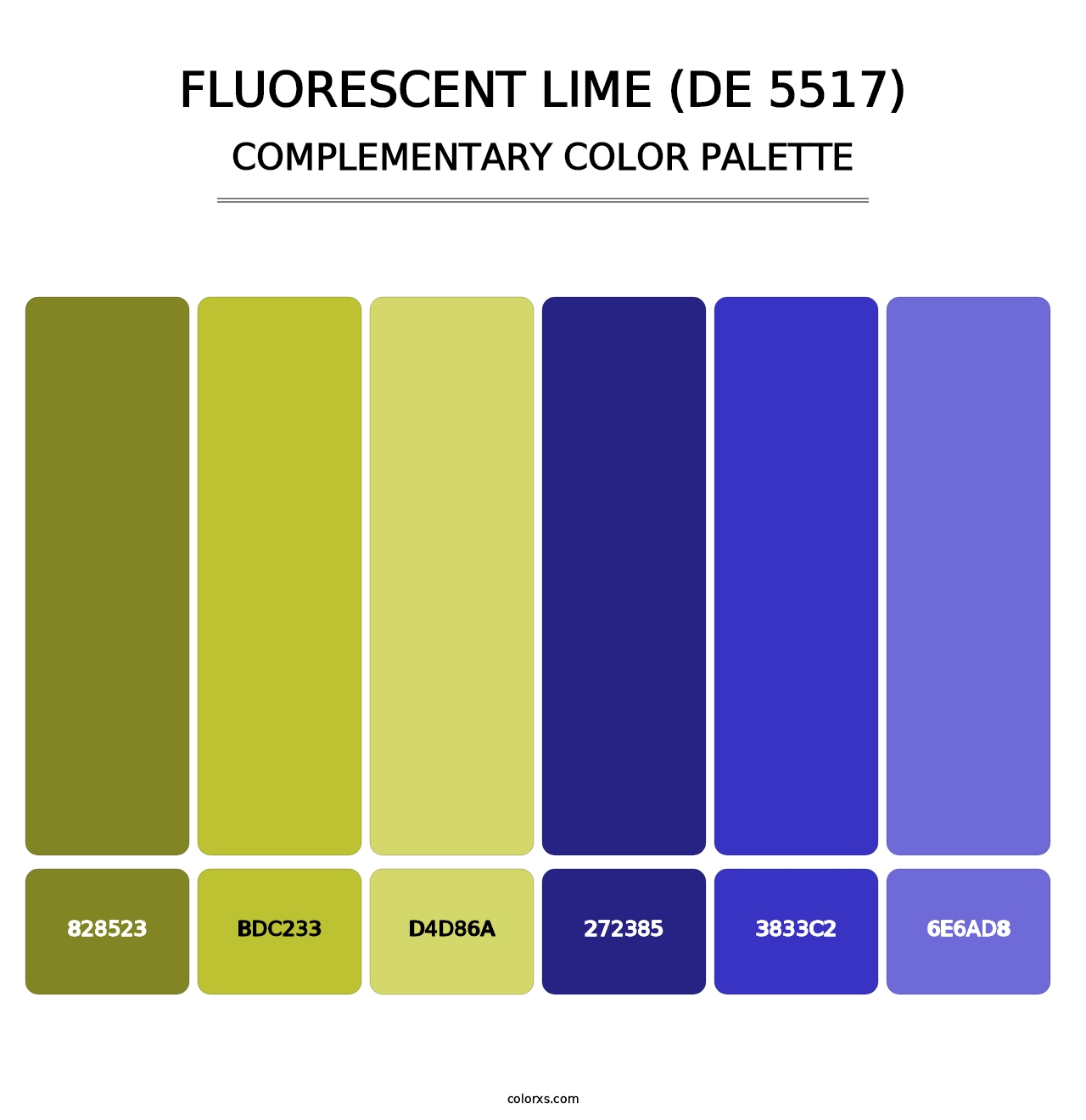 Fluorescent Lime (DE 5517) - Complementary Color Palette